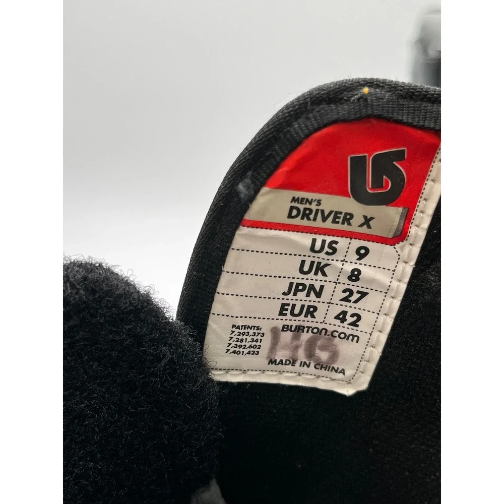 Burton Driver X Snowboard Boots Mens 9 Black Gray Traditional Lace UP Winter